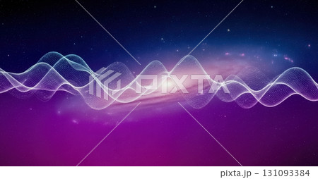 宇宙と音の波形　幻想的なビジュアライザー背景 131093384