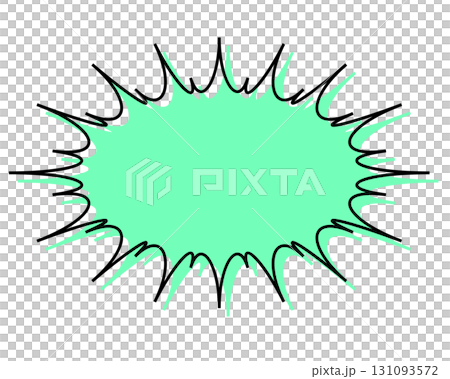 A simple, misaligned speech bubble with a long, jagged shape A simple, misaligned speech bubble with a long, jagged shape 131093572