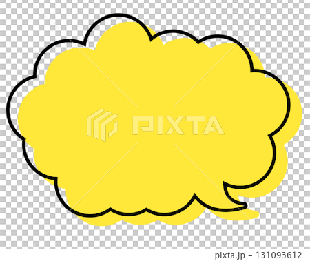 A simple speech bubble with misaligned lines and a rounded cloud shape A simple speech bubble with misaligned lines and a rounded cloud shape 131093612