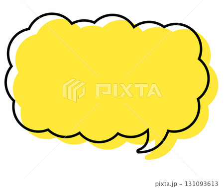 シンプルな線がずれた吹き出し　細長い雲形 131093613