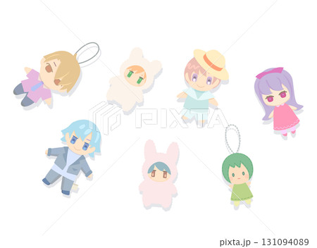 ぬいぐるみ風の手作りマスコットのイラスト ぬいぐるみ風の手作りマスコットのイラスト 131094089