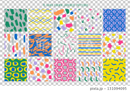 15の手書きのシームレスパターンコレクション 131094095