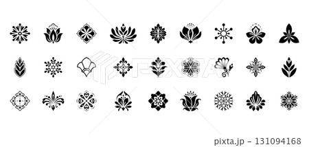 Flower icons set. Isolated elements for design. Vector graphics. Flower icons set. Isolated elements for design. Vector graphics. 131094168