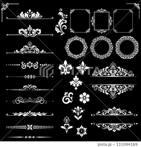Vintage Set. Floral elements for design monograms, invitations, frames, menus and labels. Graphic design of the website, cafes, boutiques, hotels, wedding invitations. Vintage Set. Floral elements for design monograms, invitations, frames, menus and labels. Graphic design of the website, cafes, boutiques, hotels, wedding invitations. 131094169