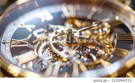 《AI画像》アナログ腕時計のクローズアップ 131094313