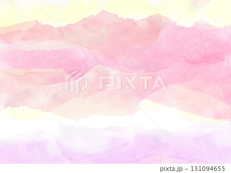 水彩で描いた山並みの風景イラスト 水彩で描いた山並みの風景イラスト 131094655