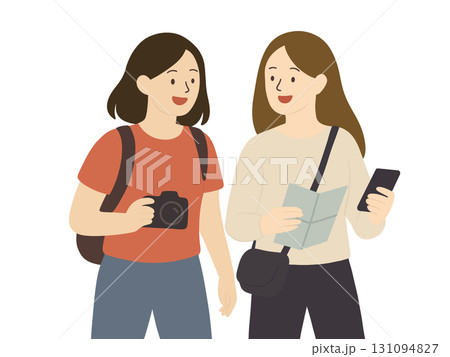旅行している女の子2人組、観光客 131094827