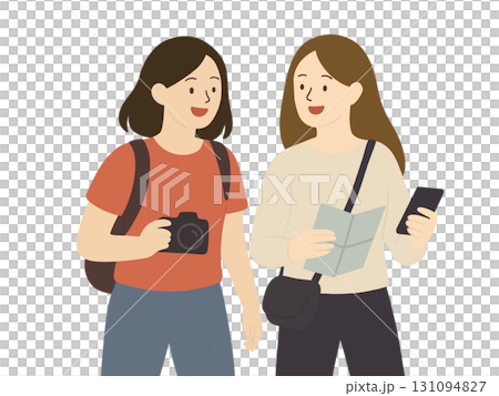 旅行している女の子2人組、観光客 131094827