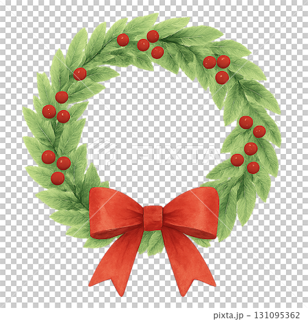 クリスマスリースのイラスト素材(リボン・装飾付き/PNG切り抜き) クリスマスリースのイラスト素材(リボン・装飾付き/PNG切り抜き) 131095362
