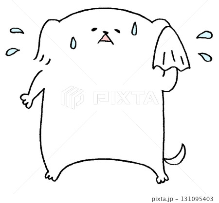 汗を拭く犬 131095403