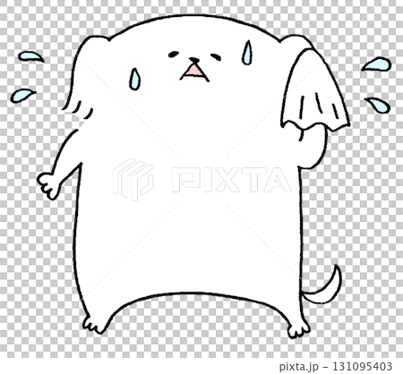 汗を拭く犬 131095403