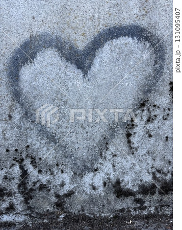 A Heart Shape Created in Snow A Beautiful Winter Expression of Love and Affection 131095407