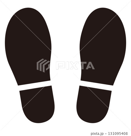 足形のシルエットのイラスト 足形のシルエットのイラスト 131095408