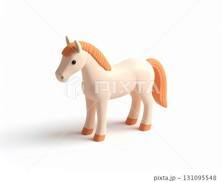 馬の立体キャラクターCGイラスト素材 131095548