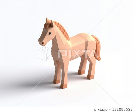 馬の立体キャラクターCGイラスト素材 131095555