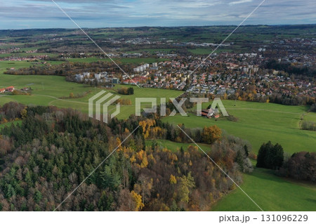 Rural area with a small town in the background Rural area with a small town in the background 131096229