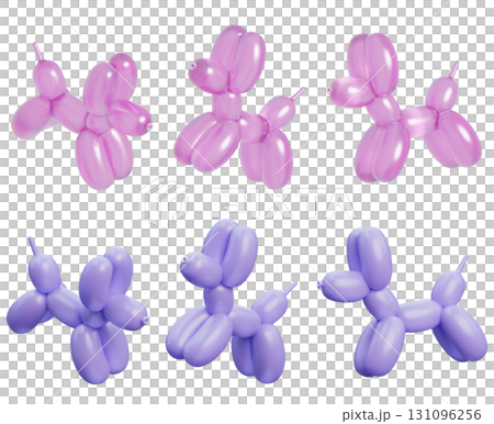 balloon dog pink and purple 3D graphic balloon dog pink and purple 3D graphic 131096256