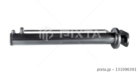 Black hydraulic cylinder pump on white background isolated Black hydraulic cylinder pump on white background isolated 131096391
