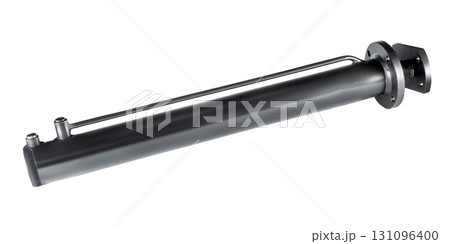 Black hydraulic cylinder pump on white background isolated Black hydraulic cylinder pump on white background isolated 131096400