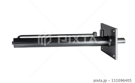 Black hydraulic cylinder pump on white background isolated 131096405