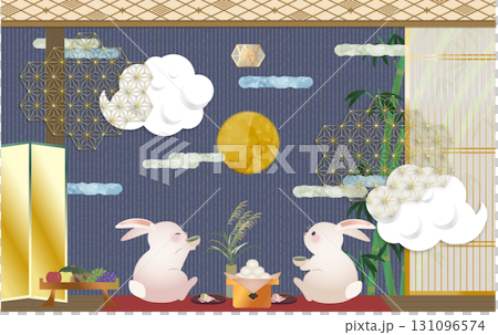 中秋節現代插畫模板素材 131096574