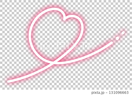 Vector illustration of a red heart with neon curled lines Vector illustration of a red heart with neon curled lines 131096663