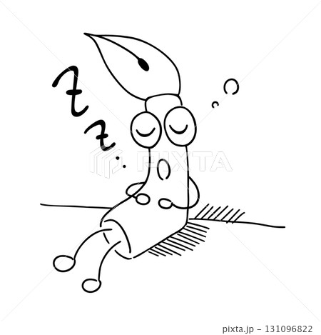 休むペン（手描き線画） 131096822