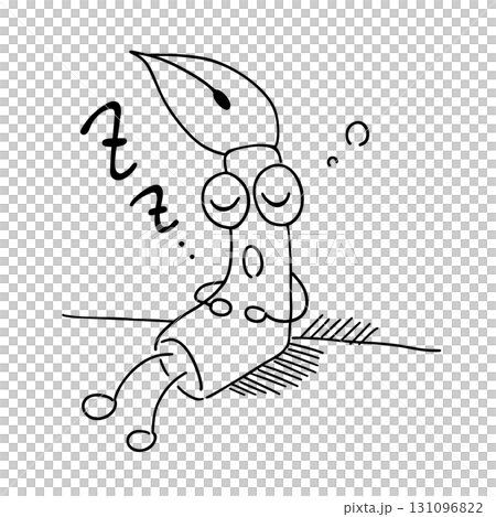 Resting pen (hand-drawn line drawing) 131096822