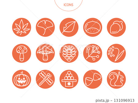 秋 アイコン ピクトグラム ベクター イラスト セット 秋 アイコン ピクトグラム ベクター イラスト セット 131096913