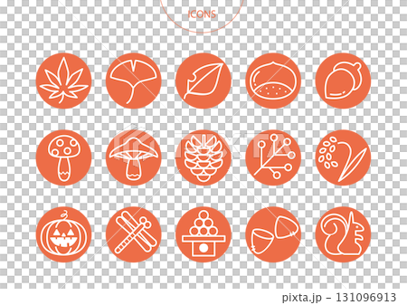 秋 アイコン ピクトグラム ベクター イラスト セット 秋 アイコン ピクトグラム ベクター イラスト セット 131096913