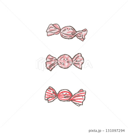 カラフルなキャンディーのイラスト　線画 131097294