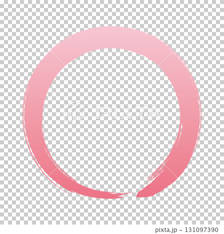 Brush circle handwritten single frame circle gradation 131097390