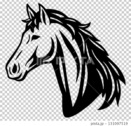 Realistic cartoon-style horse face vector illustration 131097519