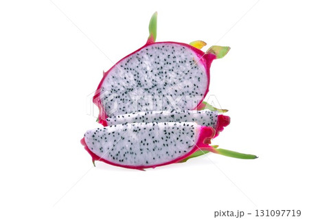 Dragon fruit sliced on white background 131097719