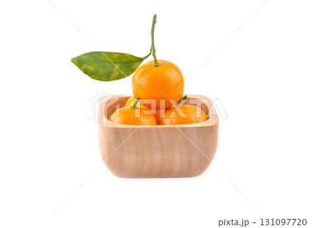 kumquat orange that placed on white background. 131097720