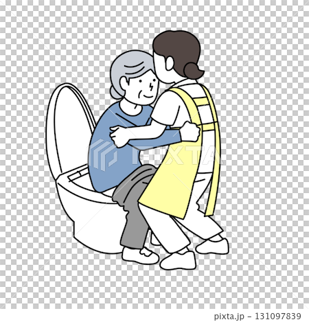 護理人員協助老人上廁所 131097839