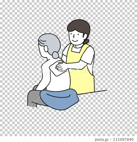 Care: Helping elderly people wipe their bodies 131097840