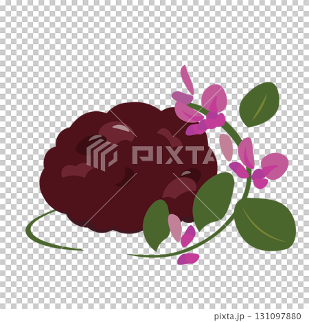 Bush clover flower and ohagi design illustration Bush clover flower and ohagi design illustration 131097880