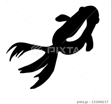 黒い金魚のシルエットのベクターイラスト素材 黒い金魚のシルエットのベクターイラスト素材 131098217
