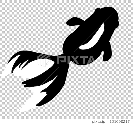 黒い金魚のシルエットのベクターイラスト素材 黒い金魚のシルエットのベクターイラスト素材 131098217