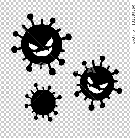 Black silhouette virus illustration material 131099260