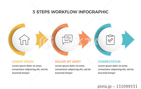 Three Step Workflow Infographic 131099331