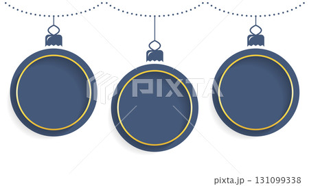 Three Dark Blue Christmas Ornaments Three Dark Blue Christmas Ornaments 131099338