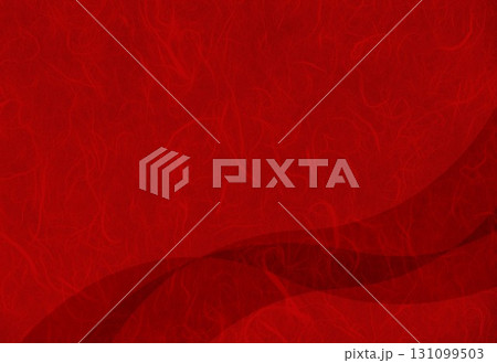 赤い和紙の紙に曲線模様 赤い和紙の紙に曲線模様 131099503
