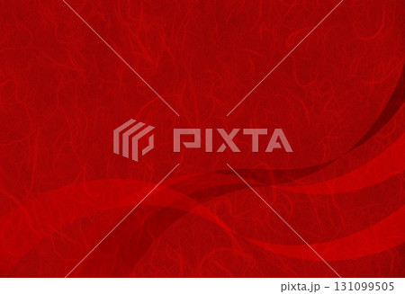 赤い和紙の紙に曲線模様 赤い和紙の紙に曲線模様 131099505