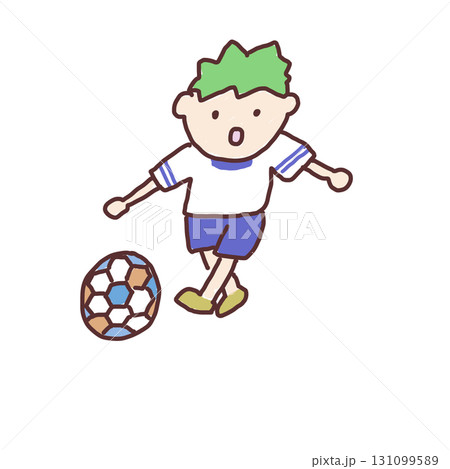 サッカーをする男の子 131099589