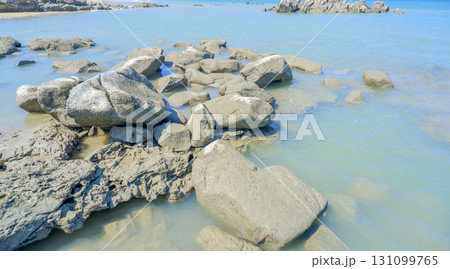 Rugged Shoreline with a Cluster of Boulders 131099765