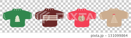 可愛的毛衣插圖，聖誕色彩，手繪 131099864