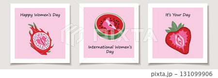 Feminist Fruit Art for International Womens Day 131099906