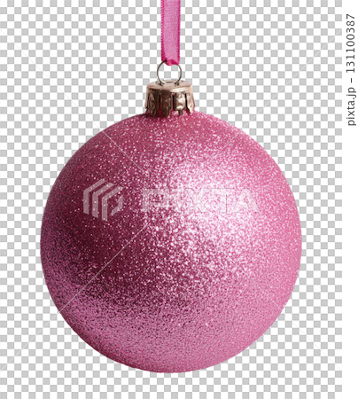 Pink Glitter Christmas Ball Ornament Hanging Pink Glitter Christmas Ball Ornament Hanging 131100387